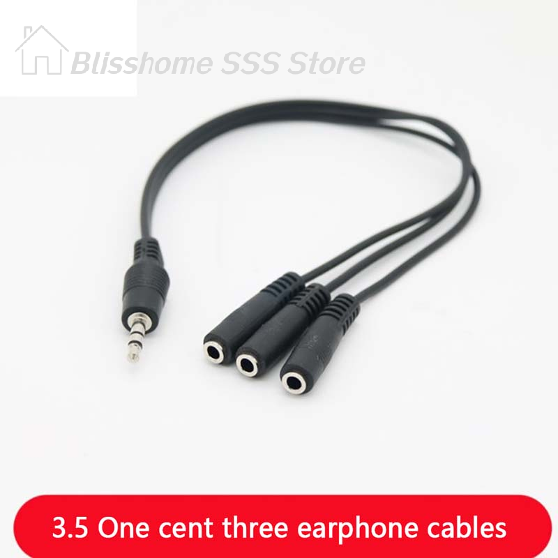 Earphone Splitter Jack - 【S】3.5mm 3 Way Port Aux Multi