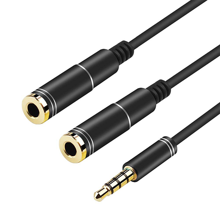 Earphone Splitter Jack - 3.5mm Mic Y Mobile Audio Splitter