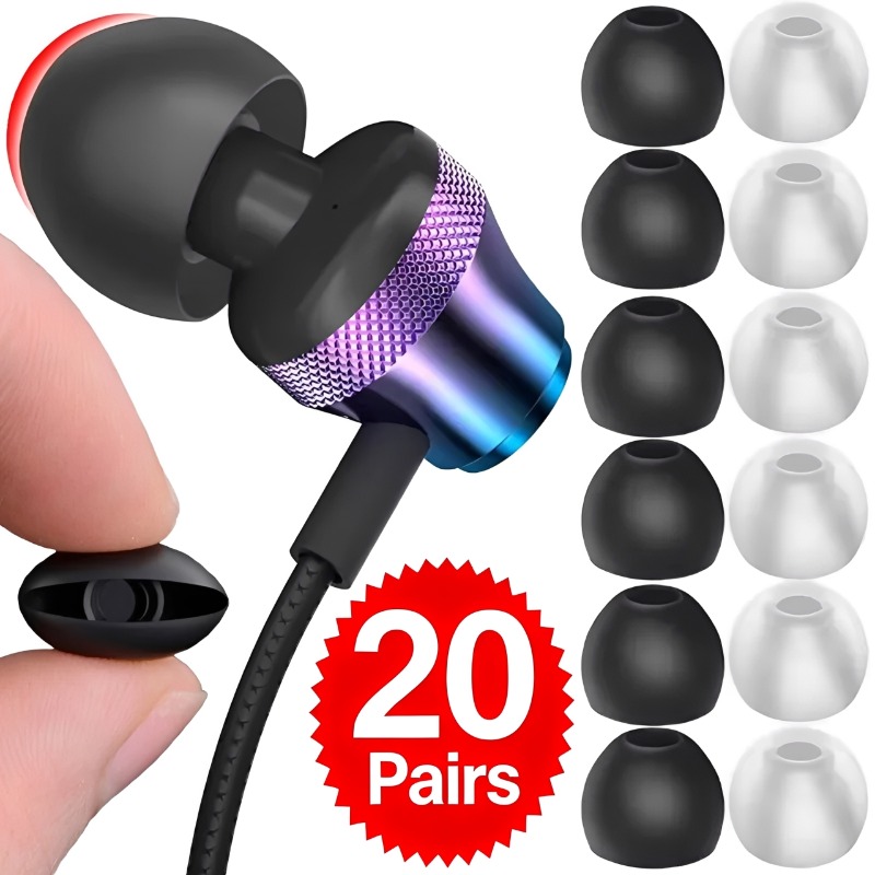1-20Pairs Soft Silicone Replac - Silicone Ear Tip Replacement recension och pris