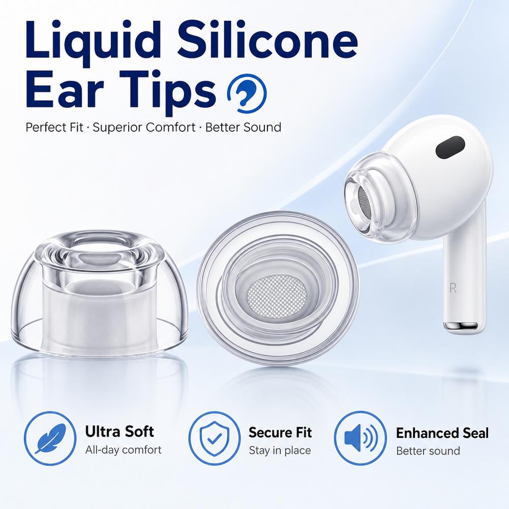 1/2/3Pairs Clear Liquid Silico - Silicone Ear Tip Replacement recension och pris