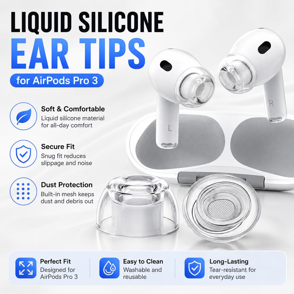 1/2/3Pairs Clear Liquid Silico - Silicone Ear Tip Replacement recension och pris