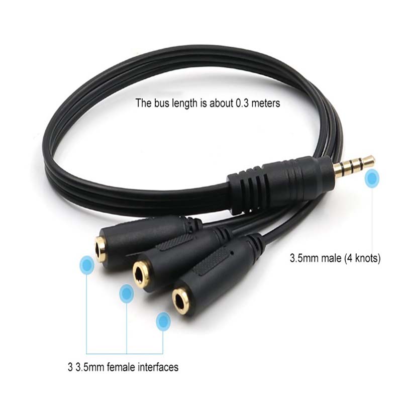 1 Male to 3 Female 3.5mm Jack  - Earphone Splitter Jack recension och pris