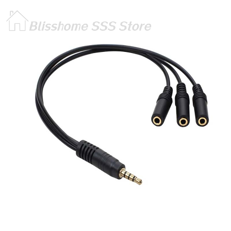 【S】3.5mm 3 Way Port Aux Multi  - Earphone Splitter Jack recension och pris