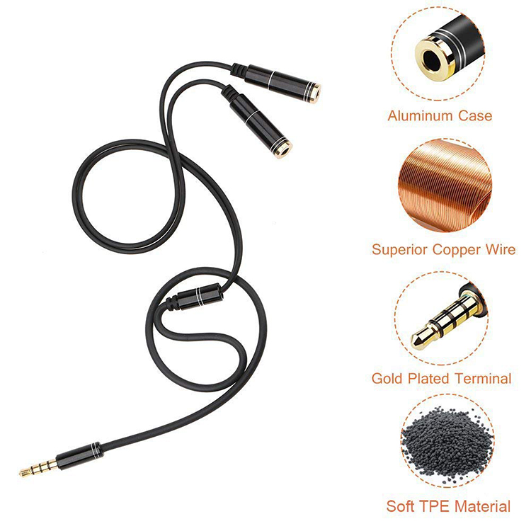 3.5mm Mic Y Mobile Audio Split - Earphone Splitter Jack recension och pris