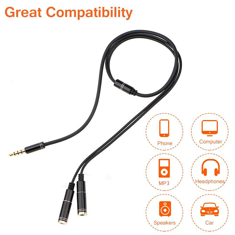 3.5mm Mic Y Mobile Audio Split - Earphone Splitter Jack recension och pris