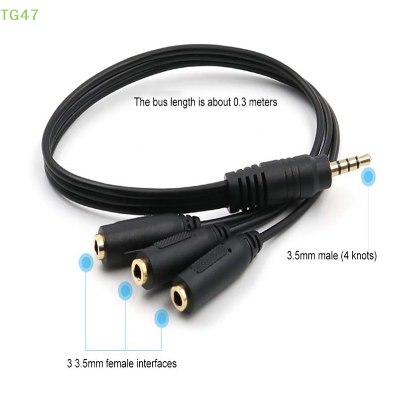 [Y]3.5mm 3 Way Port Aux Multi  - Earphone Splitter Jack recension och pris